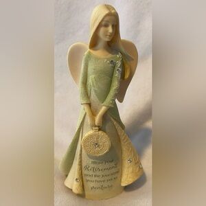 Foundations Bless Your Retirement "Angel" Holding Pocket Watch Figurine 8.75"